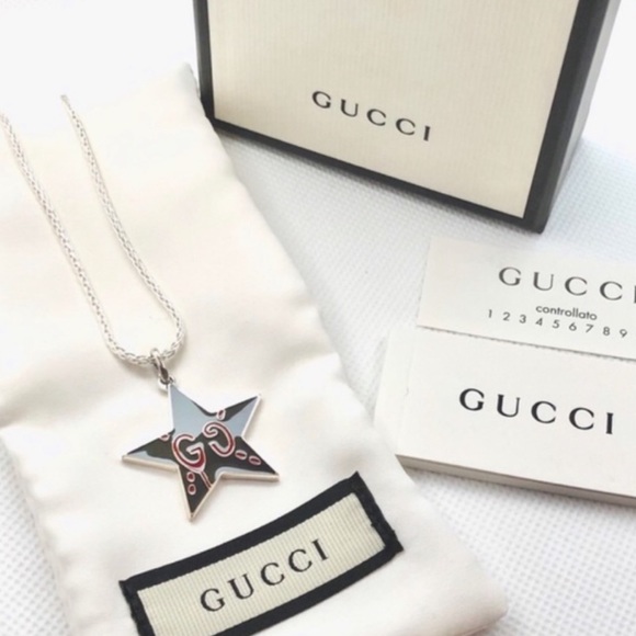 New Gucci Ghost Navy GG Star Charm + Free Chain - Picture 8 of 10